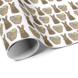 Happy Easter Eggs Basket Bunny Happy Oaster Geschenkpapier