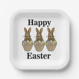 Happy Easter Eggs Basket Bunny Happy Osterfest Par Pappteller