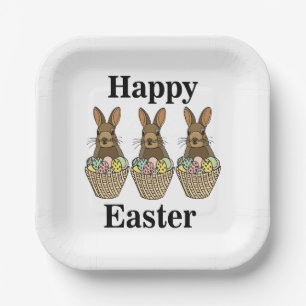 Happy Easter Eggs Basket Bunny Happy Osterfest Par Pappteller
