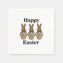 Happy Easter Eggs Basket Bunny Happy Osterfest Par Serviette