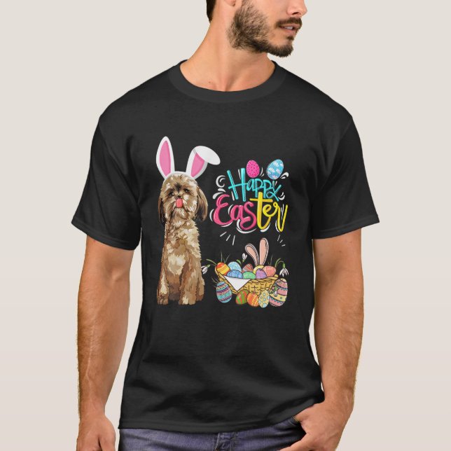 Happy Easter Eggs Bunny Dog Shihtzu Boys Girls T-Shirt (Vorderseite)