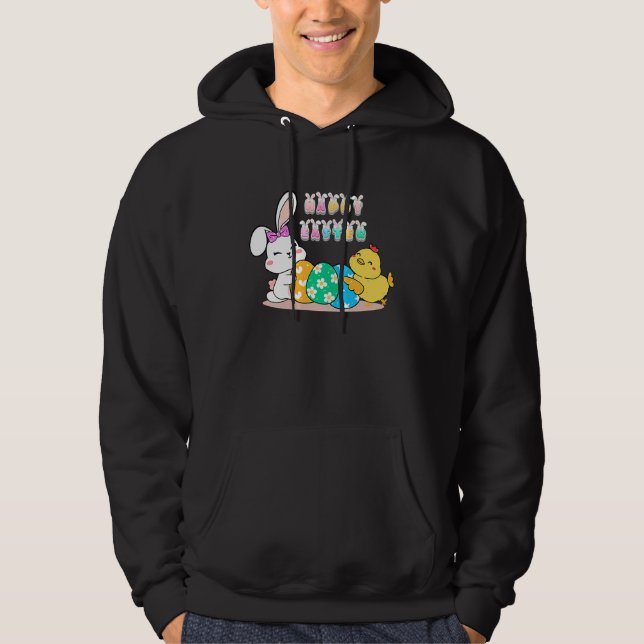 happy easter eggs egg bunny chick hoodie (Vorderseite)