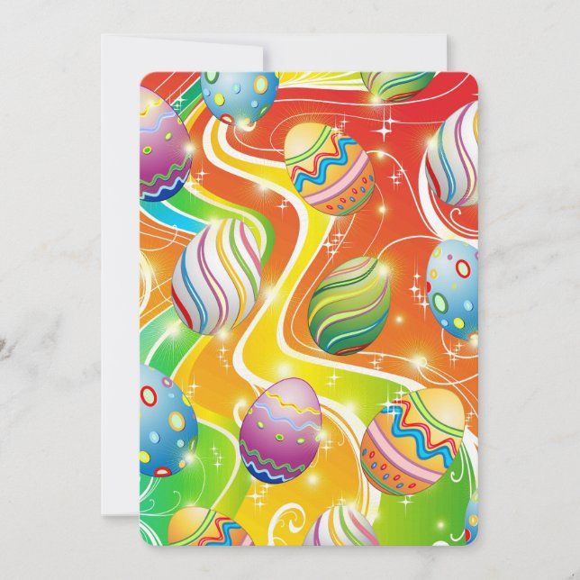 Happy Easter Eggs Festive Pattern Dankeskarte (Vorderseite)