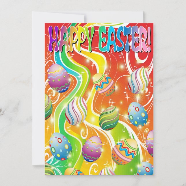 Happy Easter Eggs Festive Pattern Feiertagskarte (Vorderseite)
