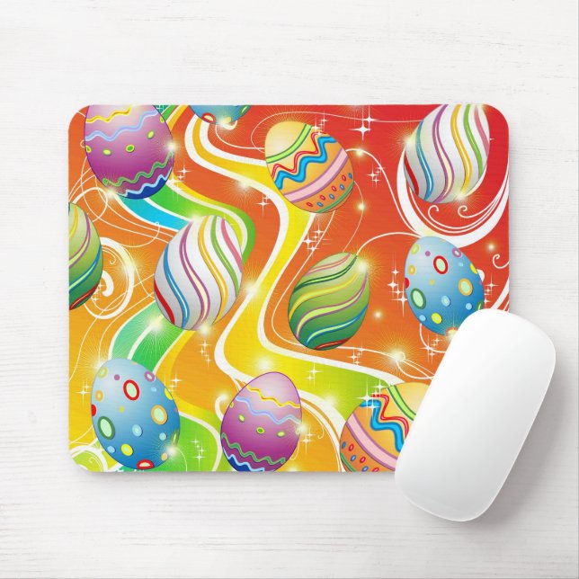 Happy Easter Eggs Festive Pattern Mousepad (Mit Mouse)