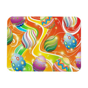 Happy Easter Eggs Ornamental Design Magnet