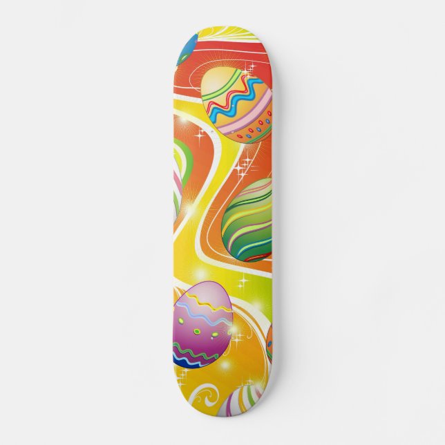 Happy Easter Eggs Ornamental Design Skateboard (Vorderseite)