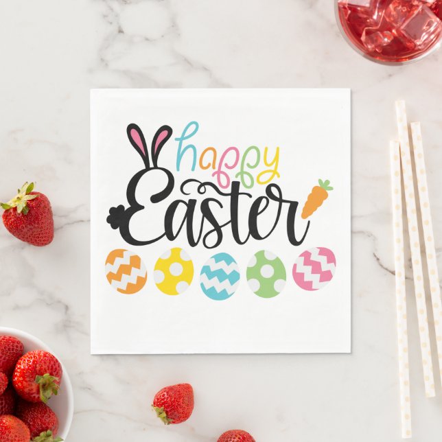 Happy Easter Eggs Serviette (Beispiel)