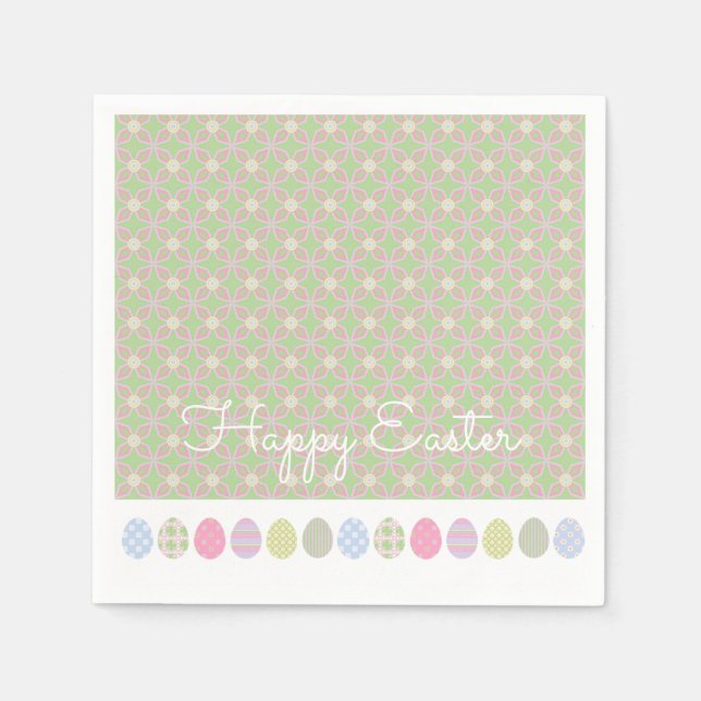 HAPPY EASTER Eggs Spring Pattern Colors Sweet Serviette (Vorderseite)