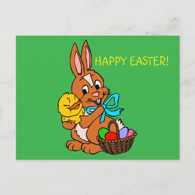HAPPY EASTER Einmalige SÜSSE Postkarte (Vorderseite)
