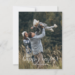 Happy Easter Elegante Script Familie Personalisier Postkarte