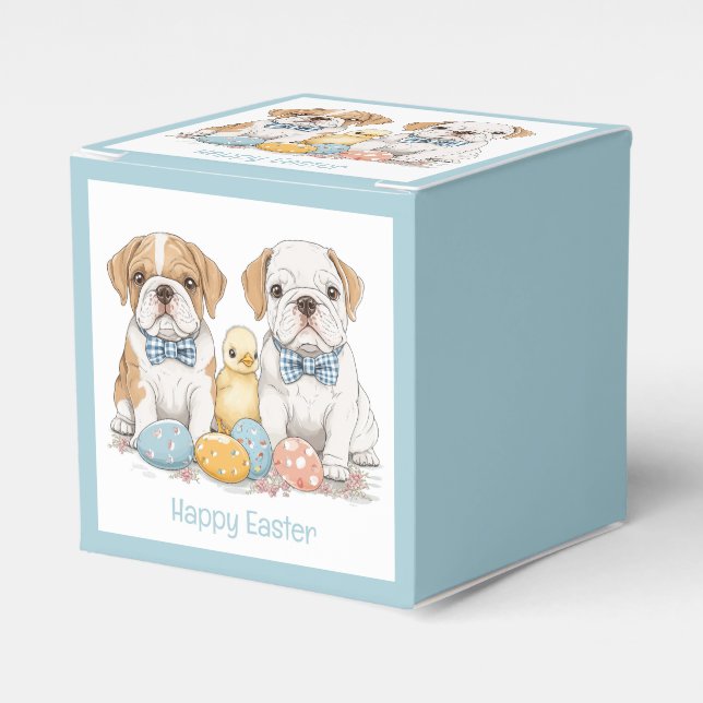 Happy Easter English Bulldogs Geschenkschachtel (Vorderseite)