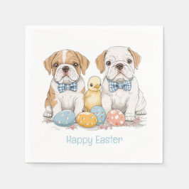 Happy Easter English Bulldogs Serviette