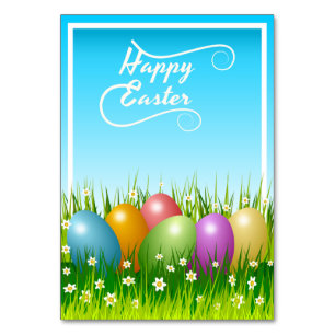 "HAPPY EASTER" - FARBHAFTE OSTEREIER TISCHNUMMER