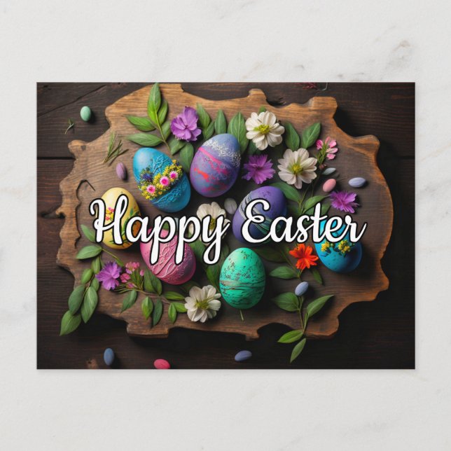  Happy Easter Festive Decoration Egg Collage Postkarte (Vorderseite)