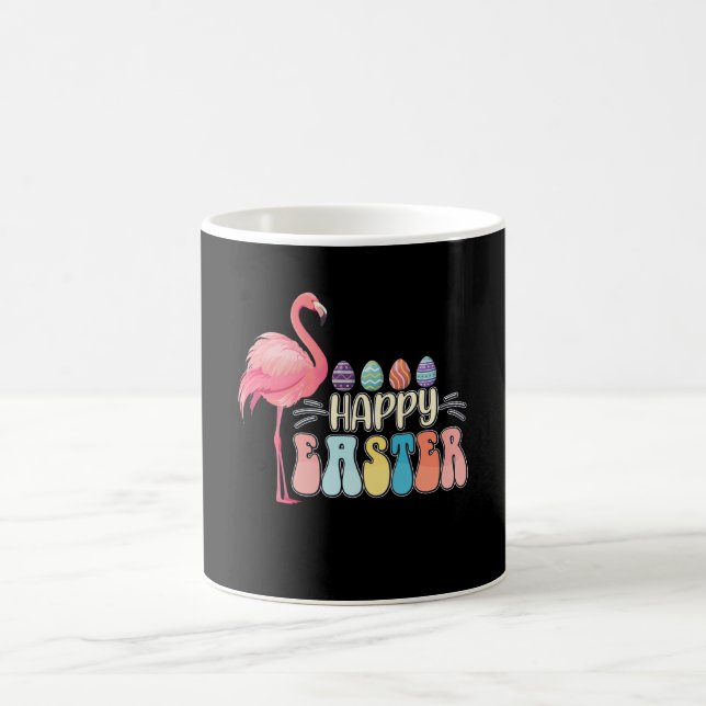 Happy Easter Flamingo Bunny Egg Basket Kaffeetasse (Mittel)