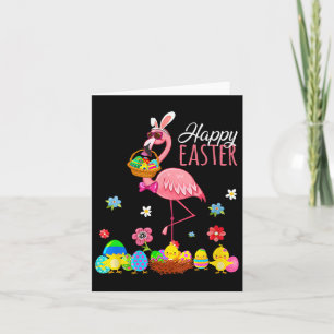 Happy Easter Flamingo mit Ostereier Bysket Hunti Karte