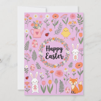 Happy Easter Floral Card  Feiertagskarte