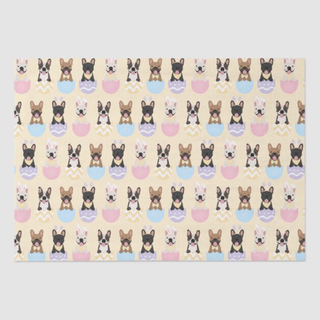 Happy Easter French Bulldog Pattern Seidenpapier (Vorderseite)