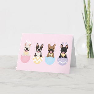 Happy Easter French Bulldogs Feiertagskarte