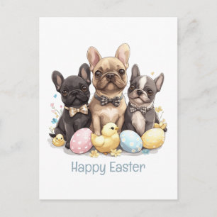 Happy Easter French Bulldogs Feiertagspostkarte