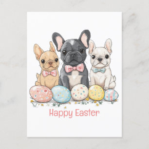 Happy Easter French Bulldogs Feiertagspostkarte
