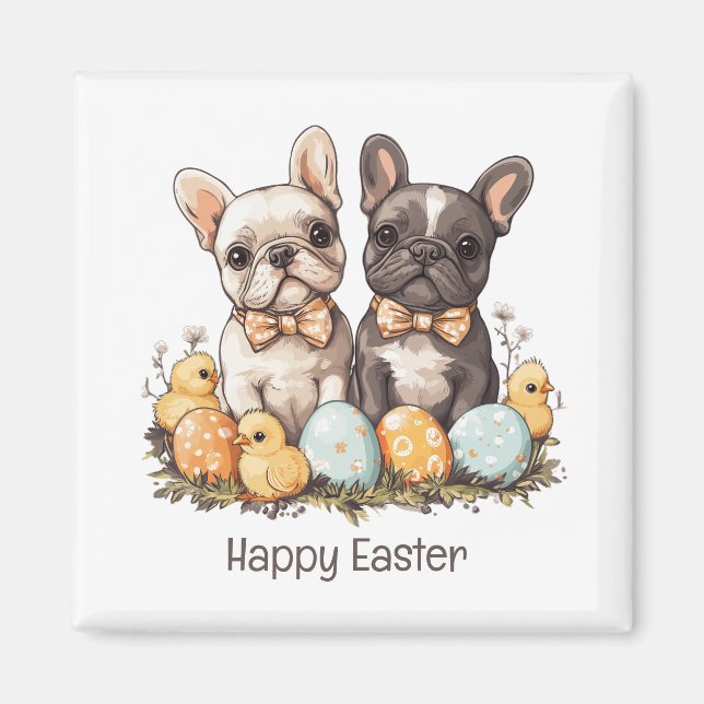 Happy Easter French Bulldogs Magnet (Vorne)