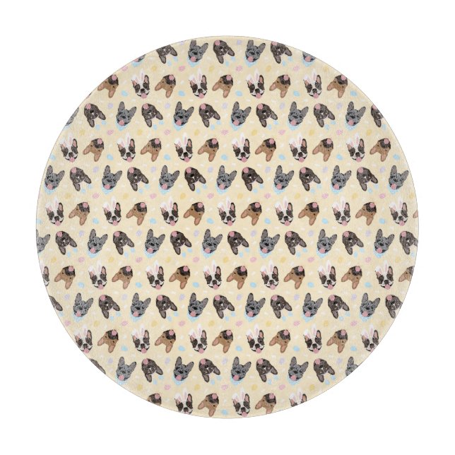 Happy Easter French Bulldogs Schneidebrett (Vorderseite)