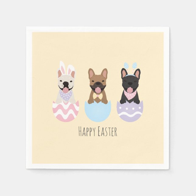 Happy Easter French Bulldogs Serviette (Vorderseite)