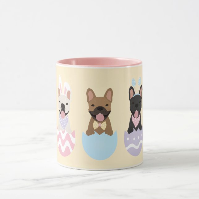 Happy Easter French Bulldogs Tasse (Zentrum)