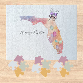 Happy Easter from Florida Pastel Eggs and Bunny Puzzle