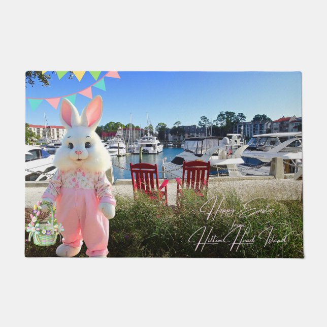 Happy Easter from Hilton Head Island Harbour Town Fußmatte (Vorderseite)