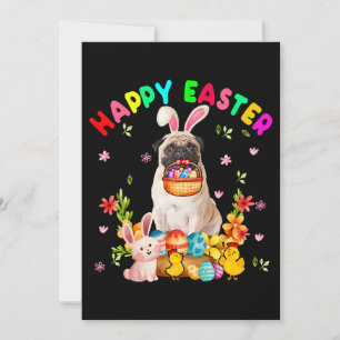 Happy Easter Funny Ostertag Mops Bunny Eggs Lover Einladung