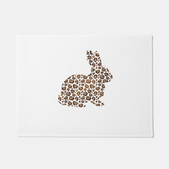 Happy Easter Geschenk Leopard Print Pattern Bunny  Fußmatte (Vorderseite)