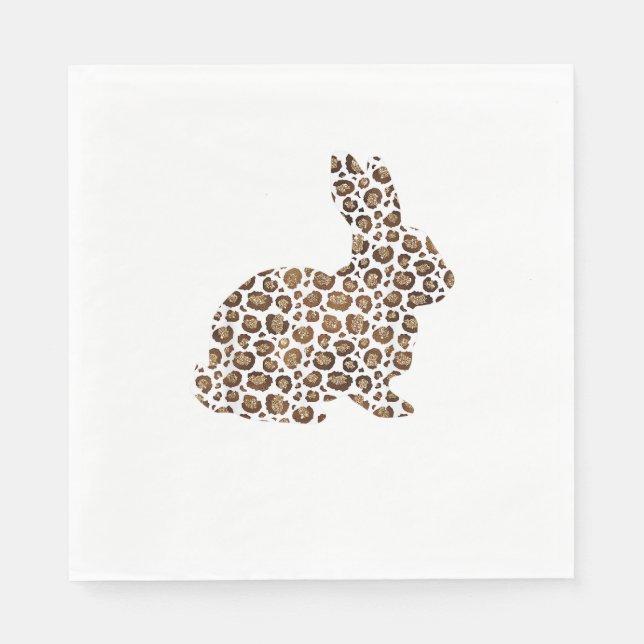 Happy Easter Geschenk Leopard Print Pattern Bunny  Serviette (Vorderseite)