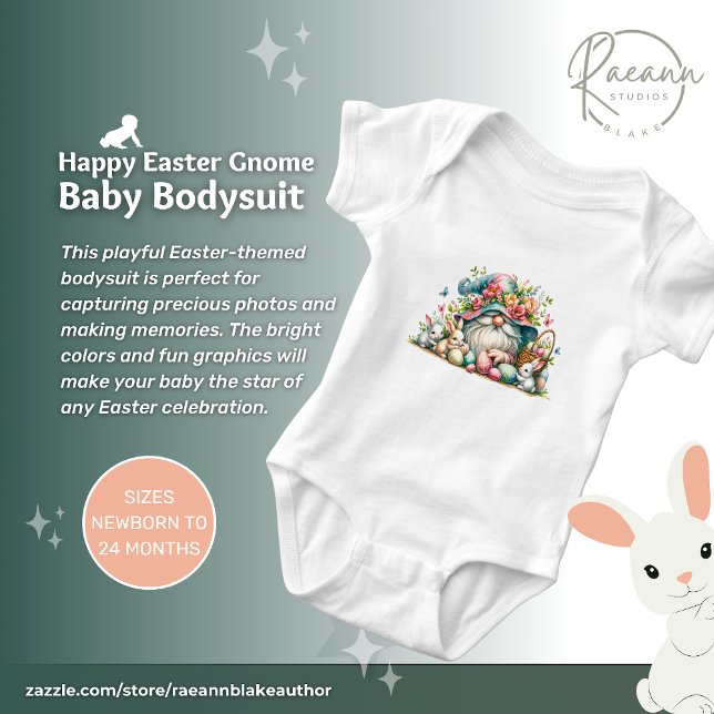 Happy Easter Gnome Baby Jersey Bodysuit Baby Strampler (Von Creator hochgeladen)