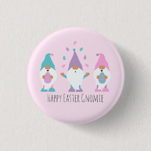 Happy Easter Gnomie Juggling Ostereier Button