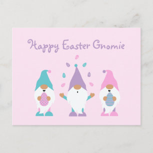 Happy Easter Gnomie Juggling Ostereier Postkarte