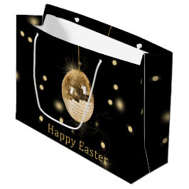 Happy Easter Gold Disco Ball Große Geschenktüte