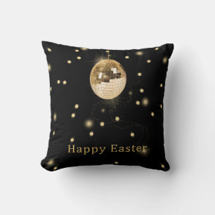 Happy Easter Gold Disco Ball Kissen