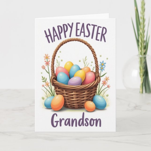 Happy Easter Grandson Spring Card Karte (Vorderseite)