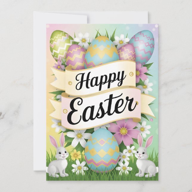 Happy Easter Graphic Design Art Einladung (Vorderseite)