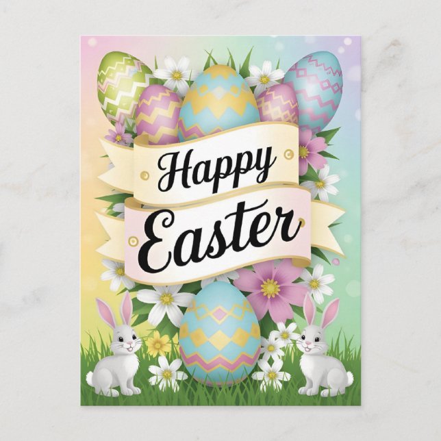 Happy Easter Graphic Design Art Postkarte (Vorderseite)