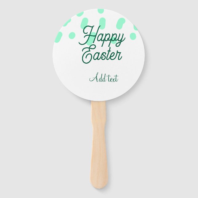 Happy Easter green eggs pastel name date simple  Fächer (Vorderseite)