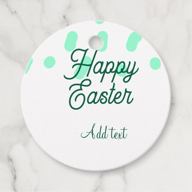 Happy Easter green eggs pastel name date simple  Geschenkanhänger (Vorderseite)