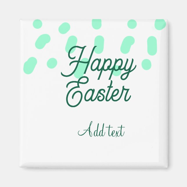 Happy Easter green eggs pastel name date simple  Magnet (Vorne)