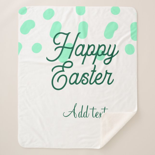 Happy Easter green eggs pastel name date simple  Sherpadecke (Vorderseite)