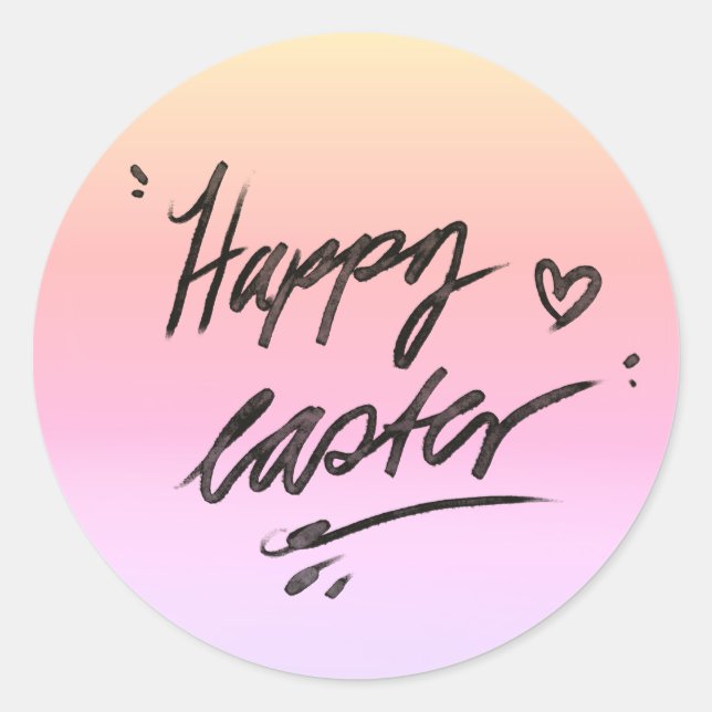 Happy easter hand lettering  runder aufkleber (Vorderseite)