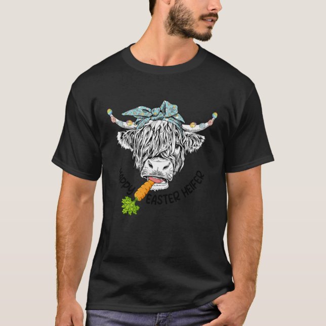 Happy Easter Heifer  CowFarmer Easter Day Women Gi T-Shirt (Vorderseite)