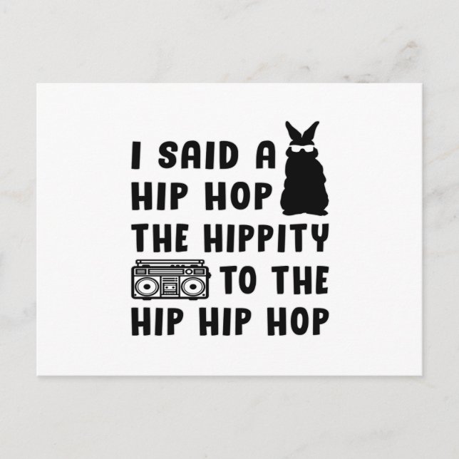 Happy Easter Hip Hop Bunny Easter Funny Gift Idee Postkarte (Vorderseite)